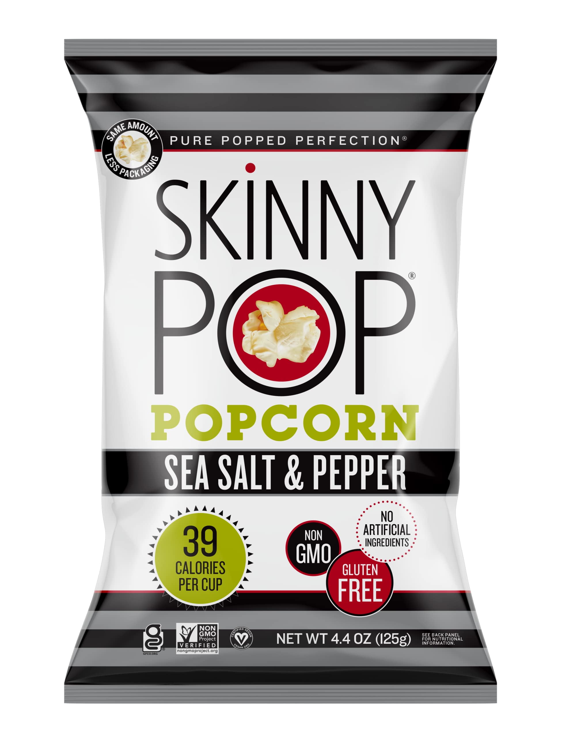 Skinnypop Sea Salt & Pepper Popcorn, Gluten Free, NonGmo, Healthy