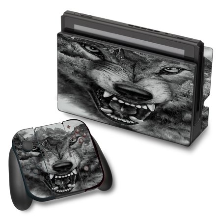 Skins Decals For Nintendo Switch Vinyl Wrap / Angry Wolf Growling Mountains