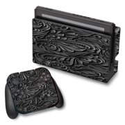Skins Decals For Nintendo Switch Vinyl Wrap / Black Flowers Floral Pattern