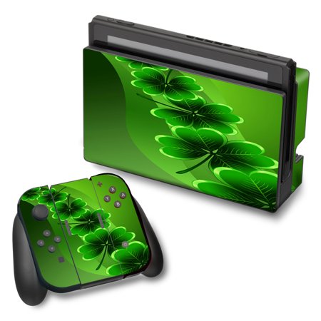 Skins Decals For Nintendo Switch Vinyl Wrap / Shamrocks, Glowing Green