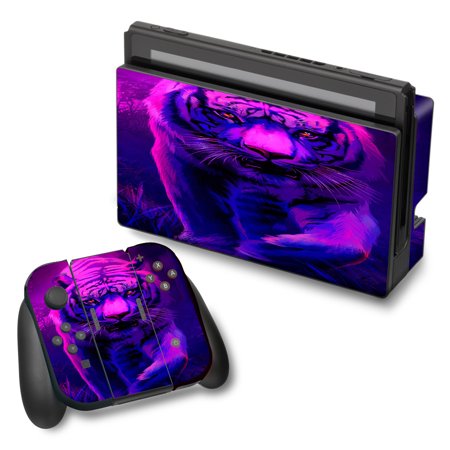 Skins Decals For Nintendo Switch Vinyl Wrap / Tiger Prowl Pink Purple Neon Jungle