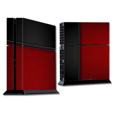 Skins Decals For Ps4 Playstation 4 Console / Black And Red Leather Pattern