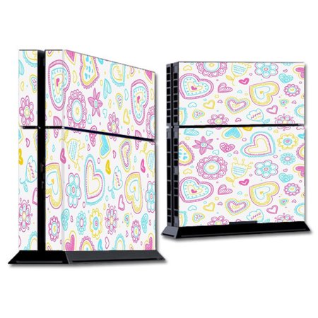 Skins Decals For Ps4 Playstation 4 Console / Hearts Doodles Shape Design