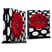 Skins Decals For Ps4 Playstation 4 Console / Red Flower On Polka Dots