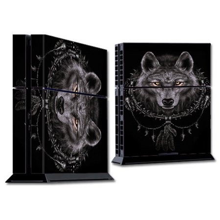 Skins Decals For Ps4 Playstation 4 Console / Wolf Dreamcatcher Back White