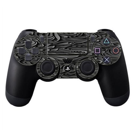 Skins Decals For Ps4 Playstation 4 Controller / Black Flowers Floral Pattern