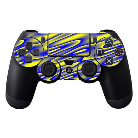 Skins Decals For Ps4 Playstation 4 Controller / Neon Blue Yellow Trippy