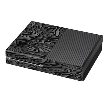 Skins Decals For Xbox One Console / Black Flowers Floral Pattern