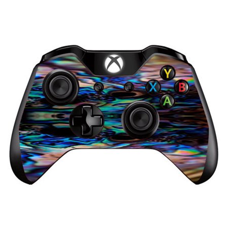 Skins Decals For Xbox One / One S W/Grip-Guard / Abalone Blue Black Shell Design