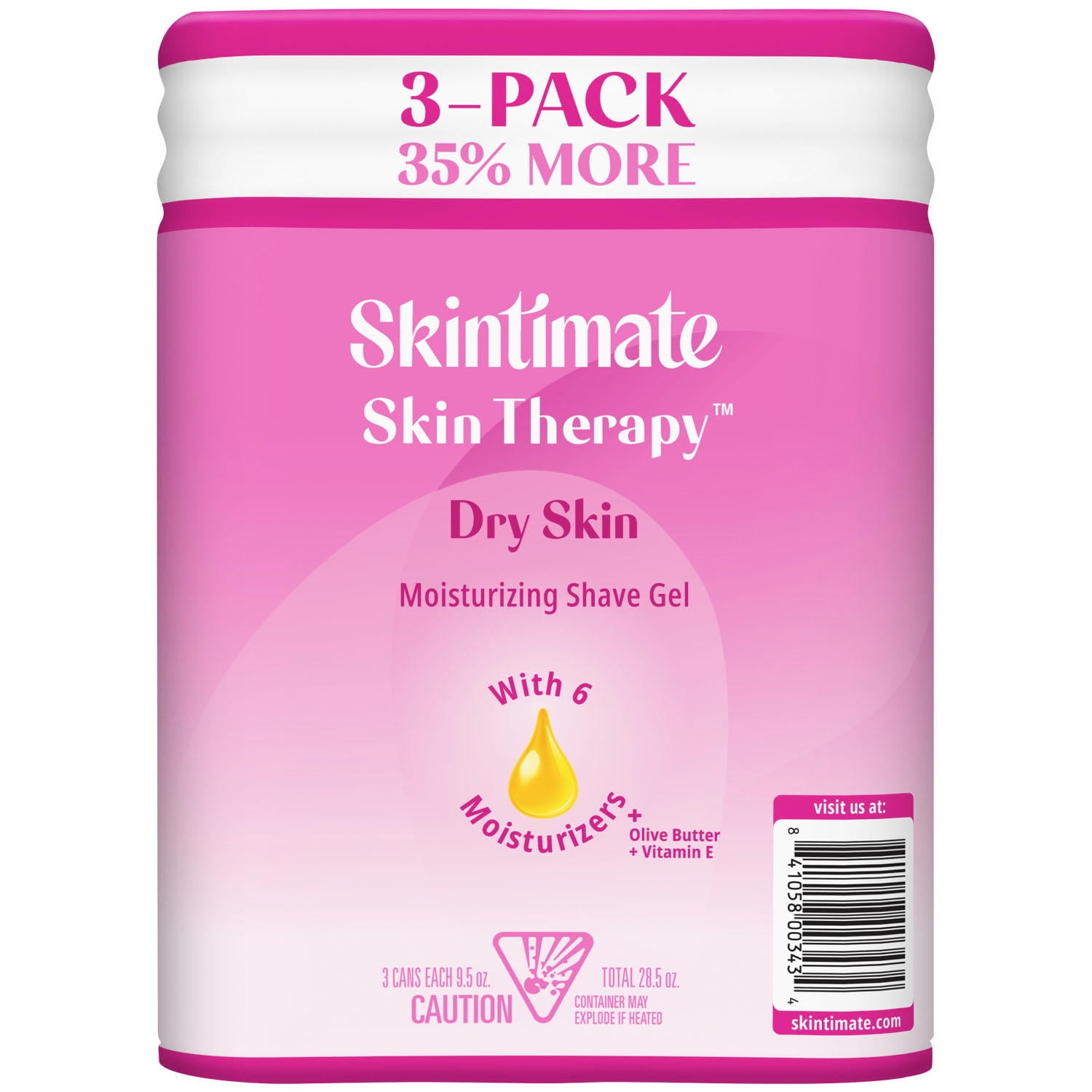 Skintimate Dry Skin Shave Gel, 9.5 oz (3-Pack)