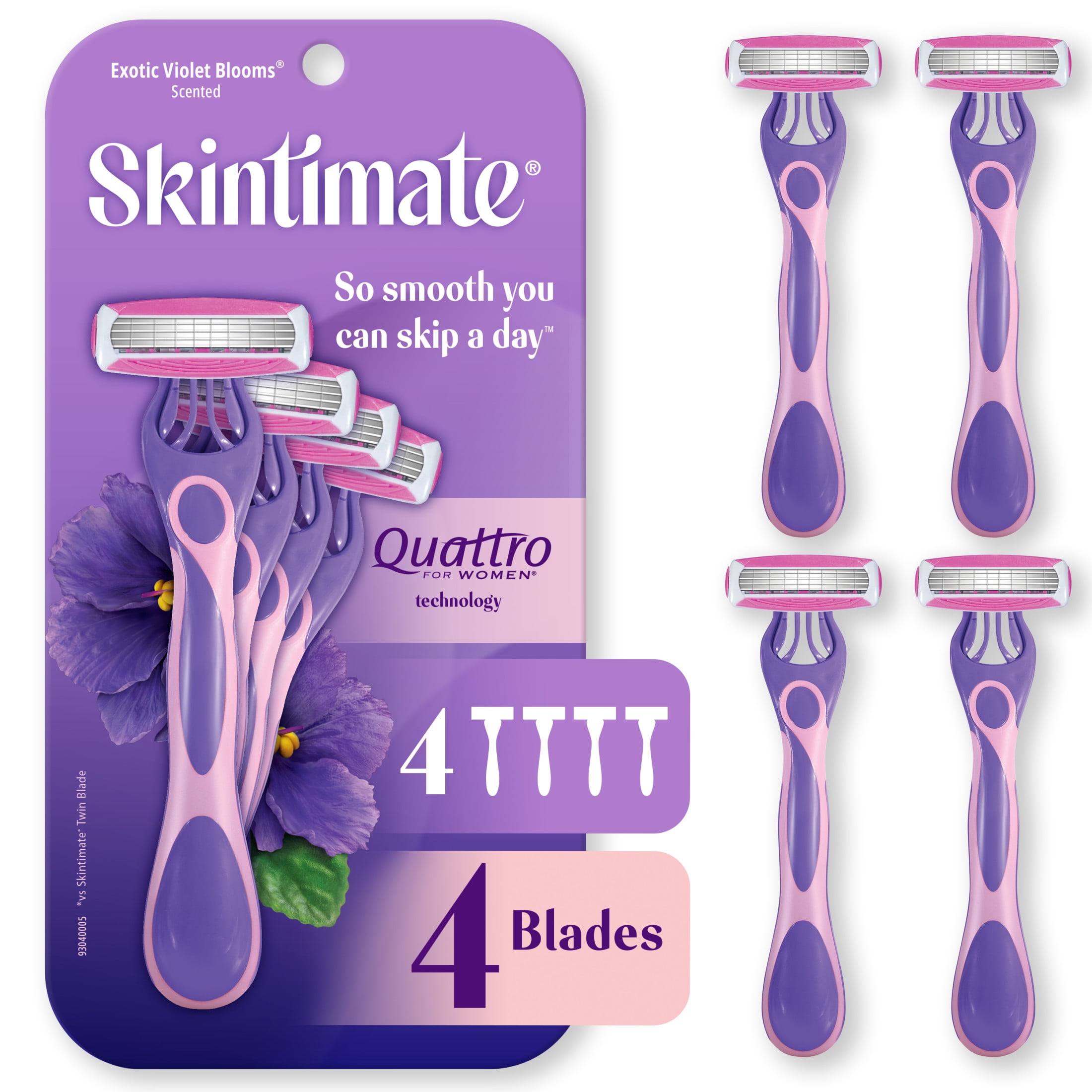 Skintimate 4-Blade Women's Moisturizing Shaving Razor, Exotic