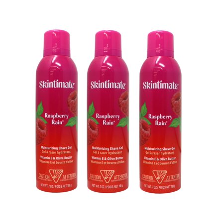 Skintimate Raspberry Rain Moisturizing Shave Gel for Women, 7oz (3 Pack)