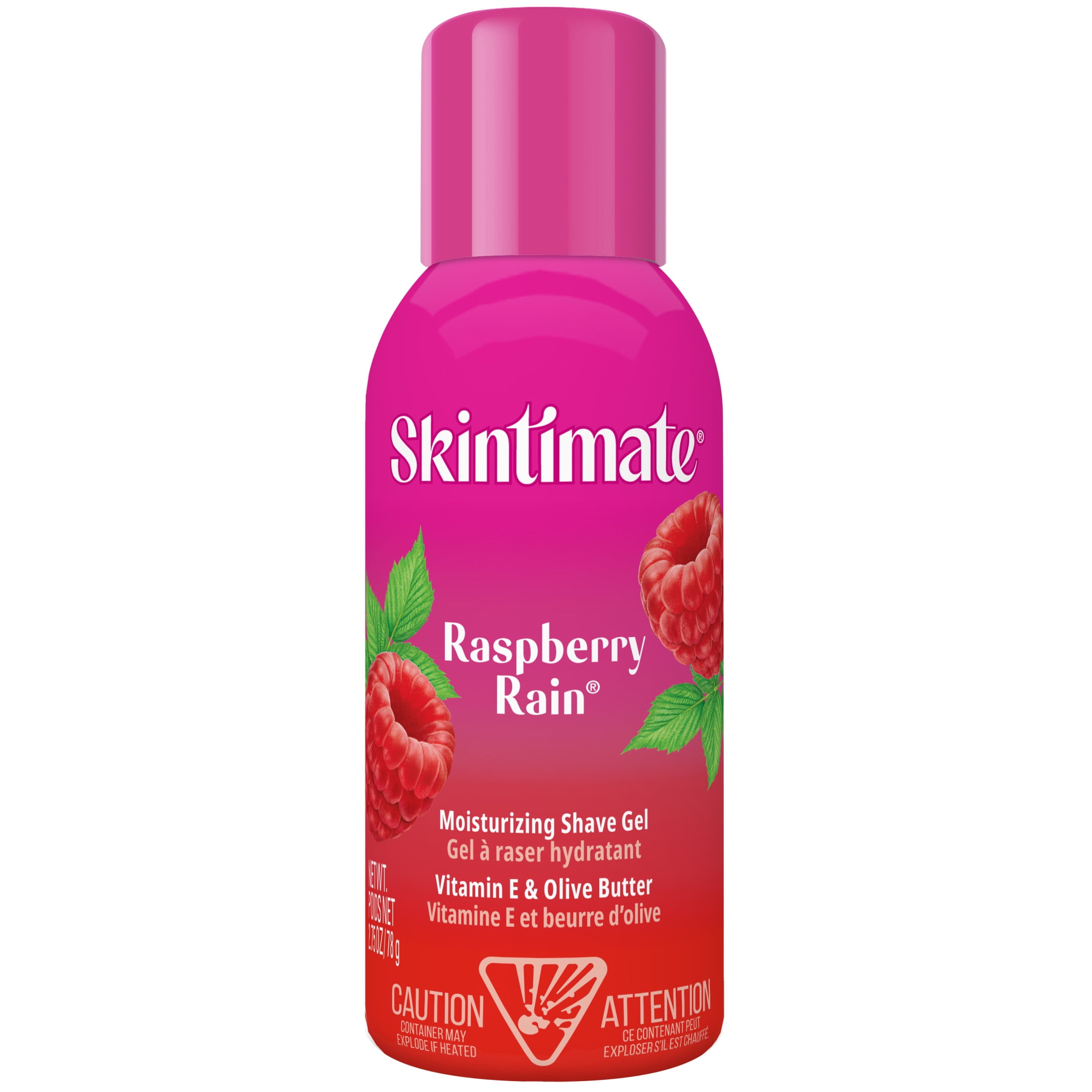 Skintimate Raspberry Rain Shave Gel for Women, Travel Shaving Cream, 2.75 oz