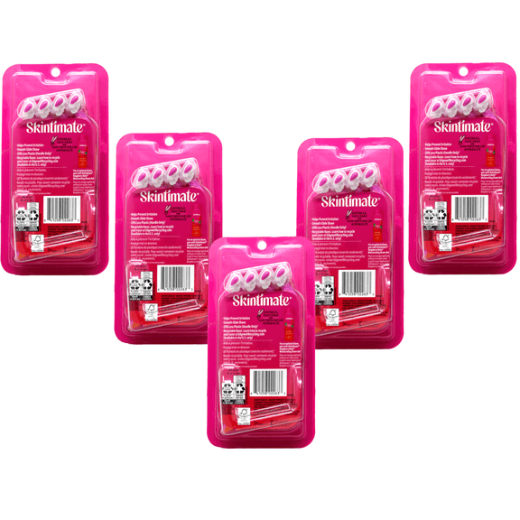 Skintimate Raspberry Rain Womens Disposable Razors, 4-Blade, 4 Count Pack of 5