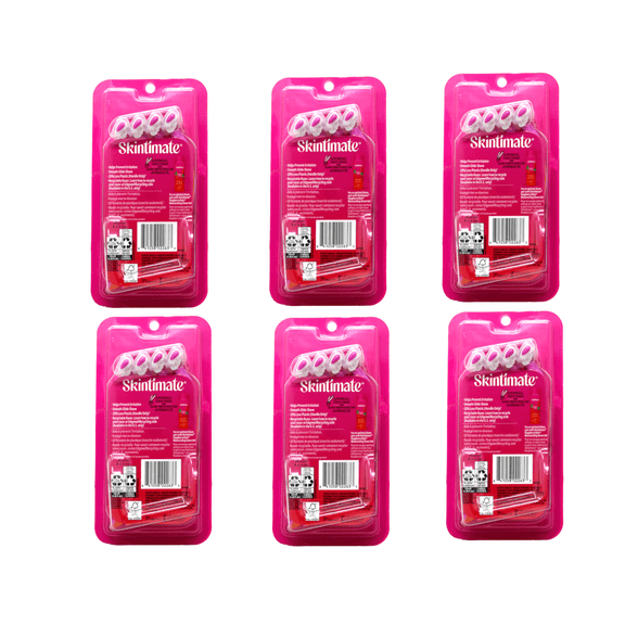 Skintimate Raspberry Rain Womens Disposable Razors, 4-Blade, 4 Count Pack of 6