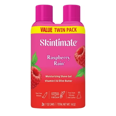 Skintimate Raspberry Rain Womens Shave Gel Twin Pack, 14 oz Total, Moisturizing Womens Shaving Cream
