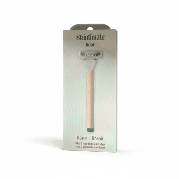 Skintimate Root Razor Handle with 2 Four-Blade Cartridges, Smooth Shaving System for Women