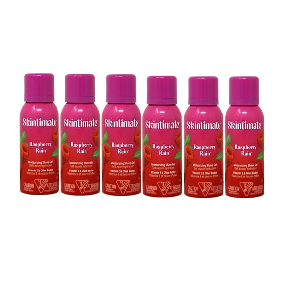 6 Pack - Skintimate Raspberry Rain Women's Shave Gel - Travel Size - 2.75oz