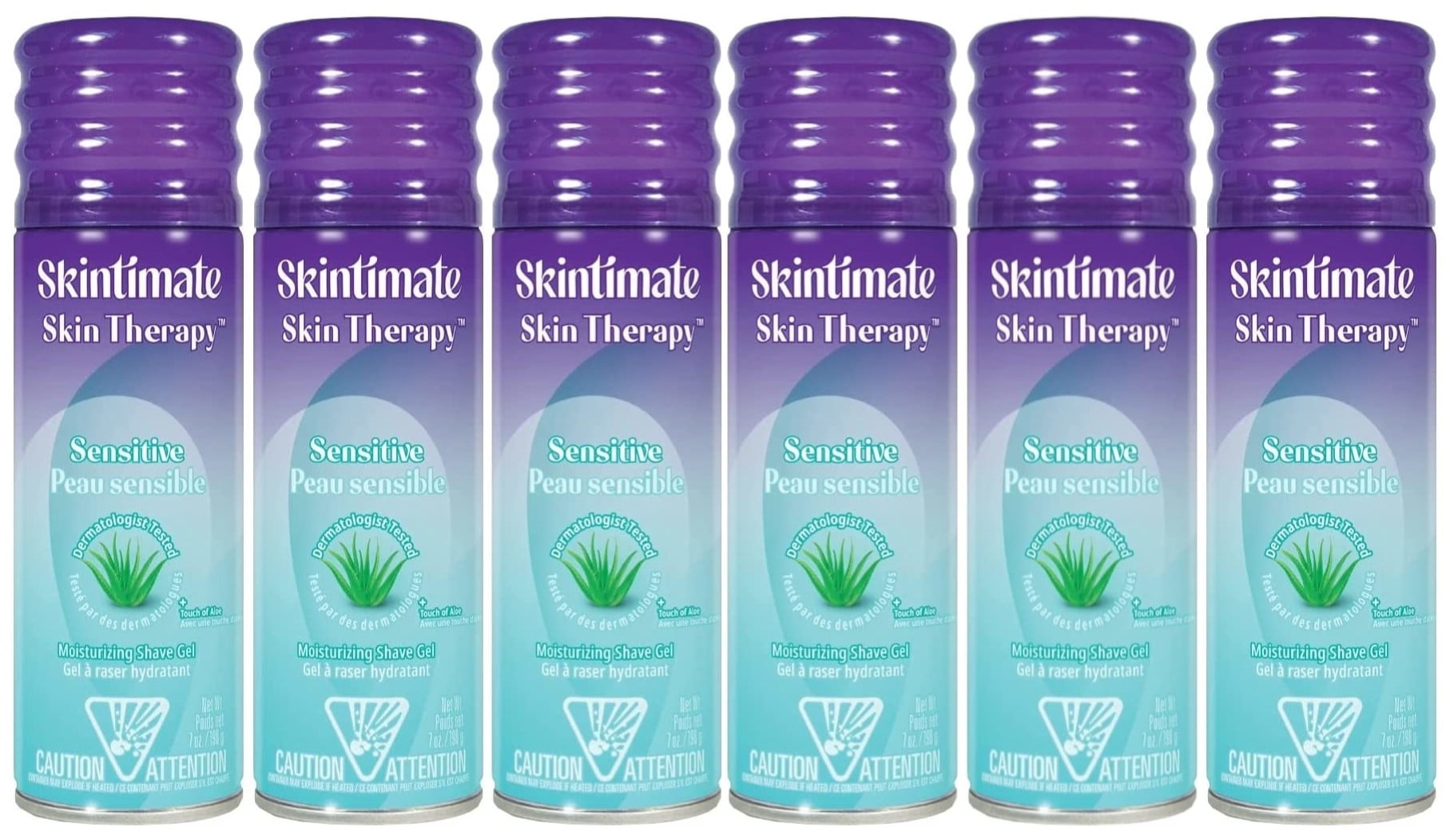 Skintimate Skin Therapy Moisturizing Shave Gel for Women with Vitamin E, Aloe, and Olive Butter for Sensitive Skin - 7 Ounce (Pack of 6)