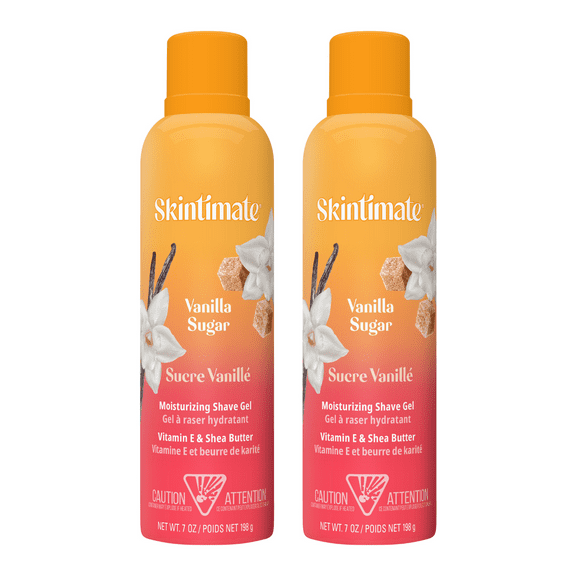 Skintimate Vanilla Sugar Shave Gel for Women, Moisturizing Shaving Cream, 7oz (Pack of 2)