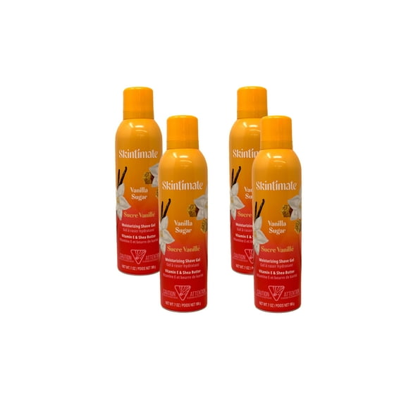 Skintimate Vanilla Sugar Shave Gel for Women With Shea Butter and Vitamin E, 7 Ounce - 4 Pack