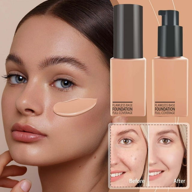 Skintone Matching Foundation All Skin Color Concealer Base Foundation Luminous Liquid Foundation Smooths & Corrects Imperfections Shade Face Makeup Improves Uneven Skin Tone Fluid Foundation