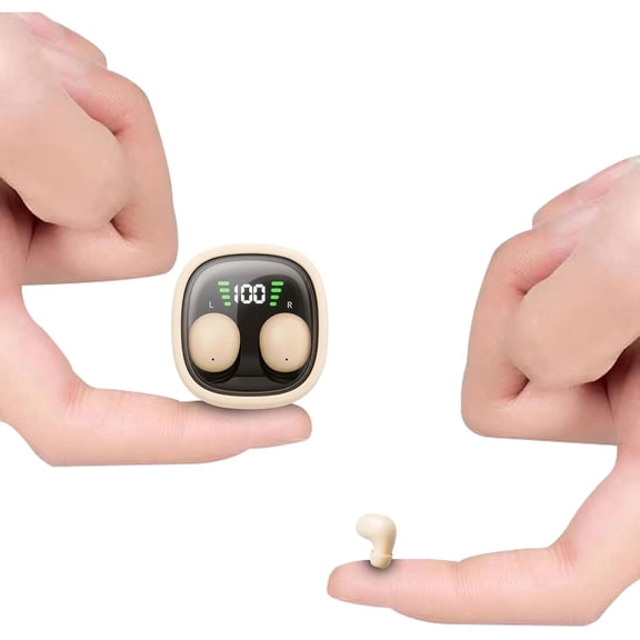Skintone Nude Small Mini Invisible Earbuds Wireless Bluetooth Ear Buds for Small Ears Canals Women Kids, Skin Color Tiny Smallest Micro Discreet Hidden Headphones