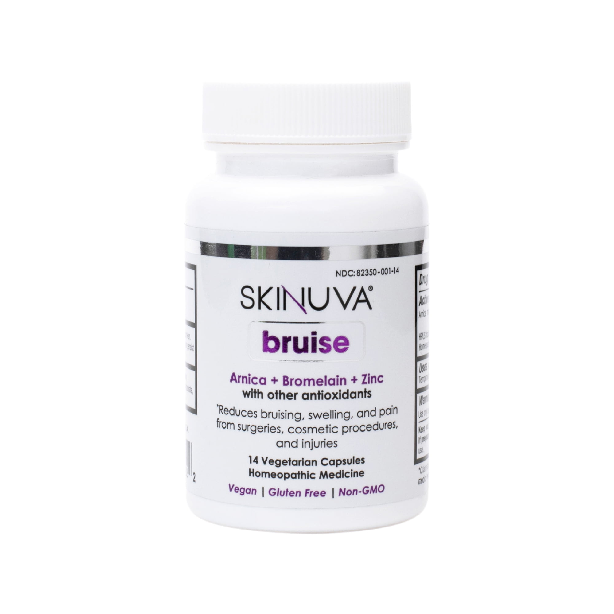 Skinuva® Bruise, Arnica + Bromelain + Zinc Supplement for Bruising and