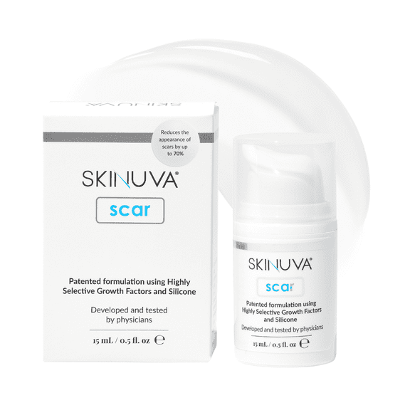 Skinuva® Scar Cream for Face & Body - Helps Reduce the Appearance of Old & New Scars from Surgery, Burns & Other Skin Trauma (0.5 oz)