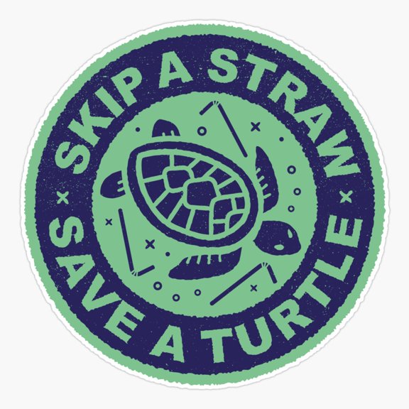 Skip A Straw Save A Turtle Ocean Conservation Sticker