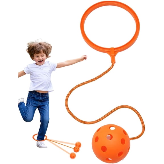 Skip Ball Ankle Toy, Soft Children Rotating Jump Ring, Fun Ankle Skip Ball for Kids, Soft Jumping Ring Rotating Single Leg Swing, Skips Sports Toy, for Camping Garden Backyard Beach