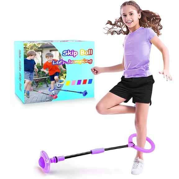 Skip Ball for Kids,Foldable Ankle Skip Ball Flashing Jumping Ring Colorful Sports Swing Ball Fitness Fat Burning Jump Rope Exercise Skipping Toy for Children Boy Girl
