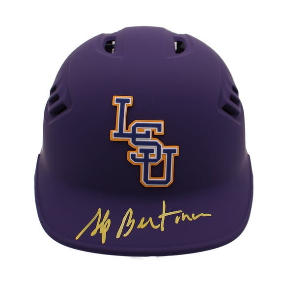 Skip Bertman Autographed/Signed LSU Purple College Baseball Helmet