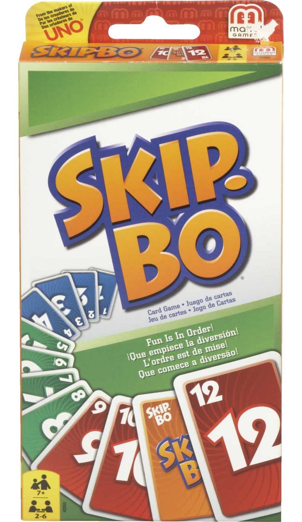 Skip-Bo Card Game for Kids, Adults & Game Night, Play Numbers in Order, 2  to 6 Players