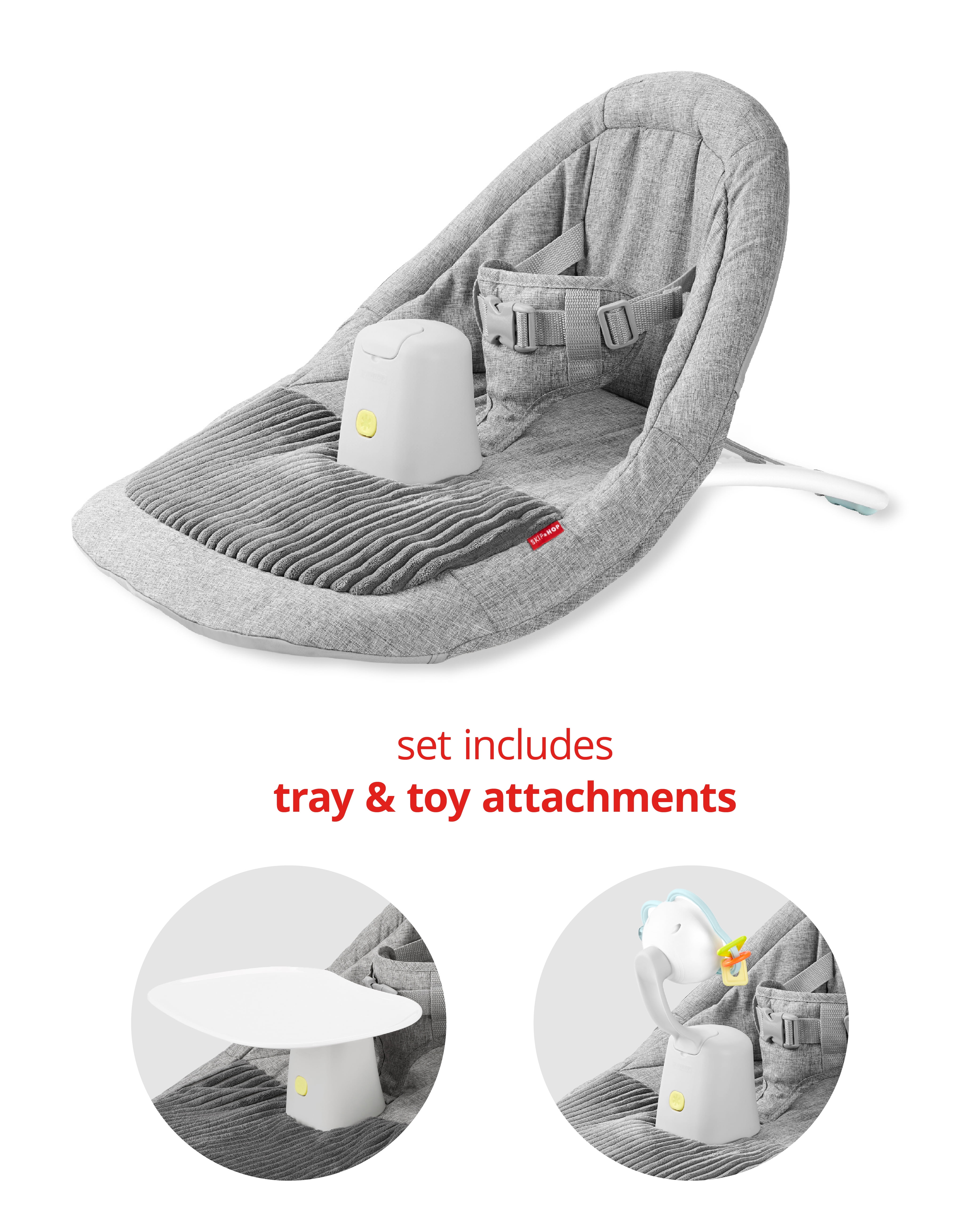 Skip Hop Baby Ergonomic Activity Floor Seat for Upright Sitting Lightweight and Travel-Friendly Silver Lining Cloud Grey Age 0+
