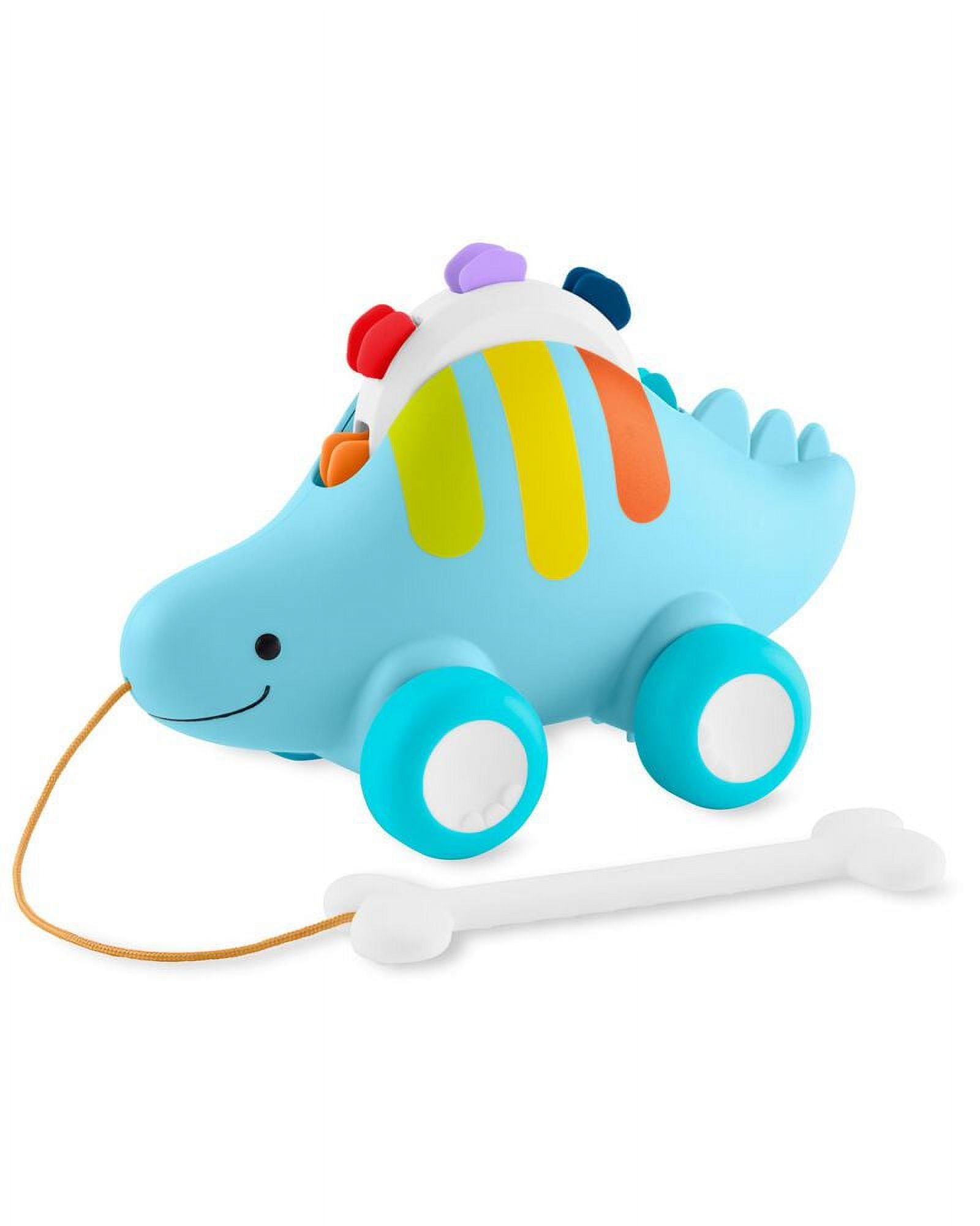 Skip Hop Explore & More Dinosaur 3-in-1 Baby Musical Pull Toy, Blue