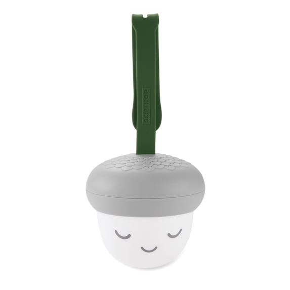 Skip Hop Glow with Me Portable Acorn Sound Machine for Baby Sleep, Gray
