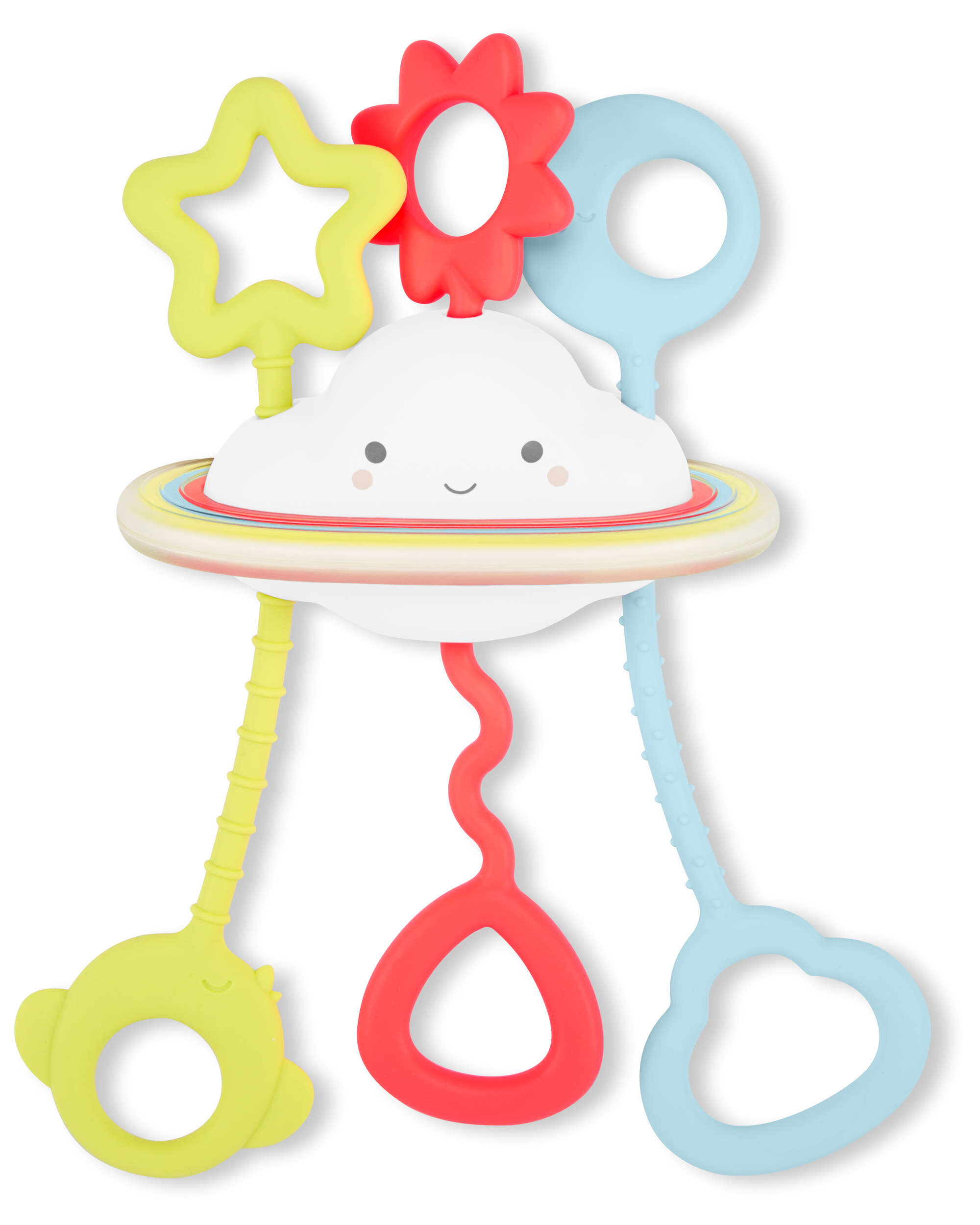 Juguete sensorial Skip Hop Silver Lining Cloud Pull & Play para bebé con superficies aptas para morder