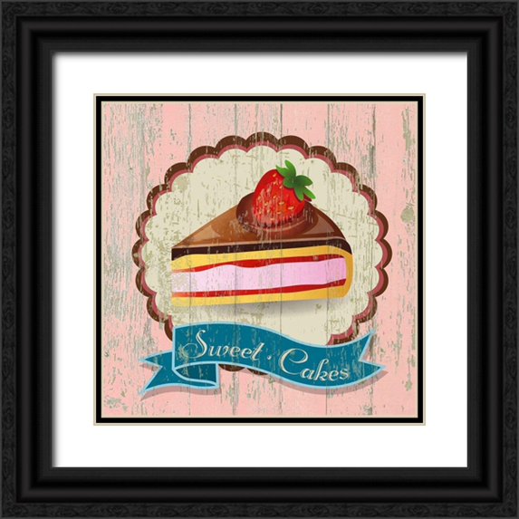 Skip Teller 20x20 Black Ornate Wood Framed with Double Matting Museum Art Print Titled - Sweet Cakes