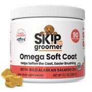 Skip The Groomer Wild Alaskan Salmon Oil Soft Chews for Adult Dogs, 90 Count