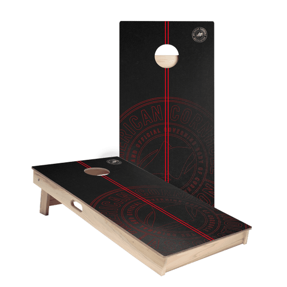 Skip's Garage | ACA Red Stripes Cornhole Boards with Bags