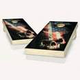thumbnail image 1 of Skip's Garage American Flag Skull Outdoor Cornhole Board Game Set Include Case + Hole Lights, 1 of 5