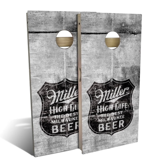 Skip's Garage | Miller High Life All-Weather 2x4 Cornhole Board Set (24" x 48") | Includes (8) Bags + Various Accessory Options