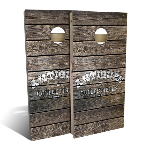 Skip's Garage | Antiques Cornhole Board Set | Includes Boards & Bags | Choose Your Size & Accessories