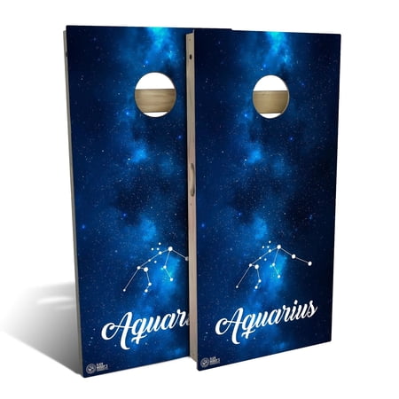 Skip's Garage Aquarius Outdoor Cornhole Board Set Include Hole Lights Backyard 2x4