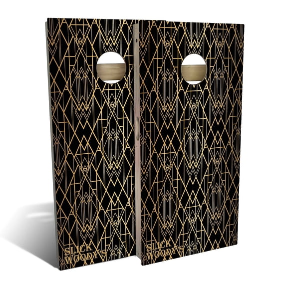 Skip's Garage | Art Deco Cornhole Board Set | Includes Boards & Bags | Choose Your Size & Accessories