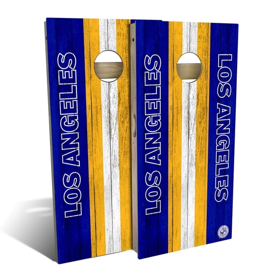 Skip's Garage | Los Angeles Football Cornhole Board Set | Includes Boards & Bags | Choose Your Size & Accessories