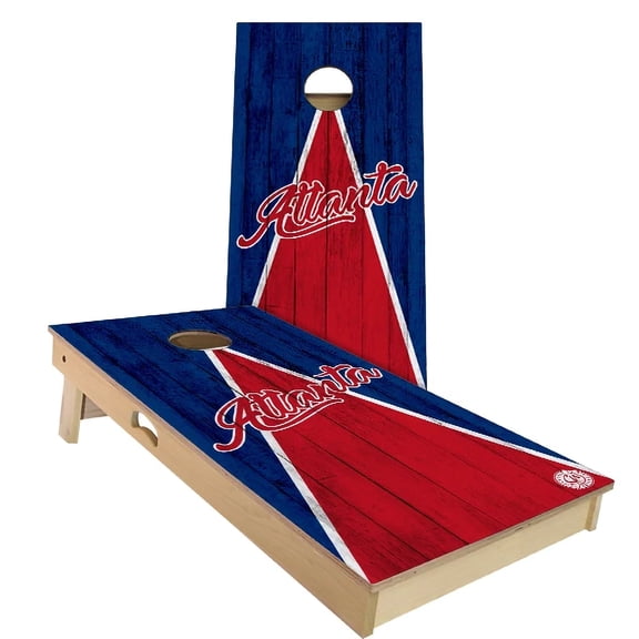 Skip's Garage | Atlanta Triangle Baseball Cornhole Board Set | Includes Boards & Bags | Choose Your Size & Accessories
