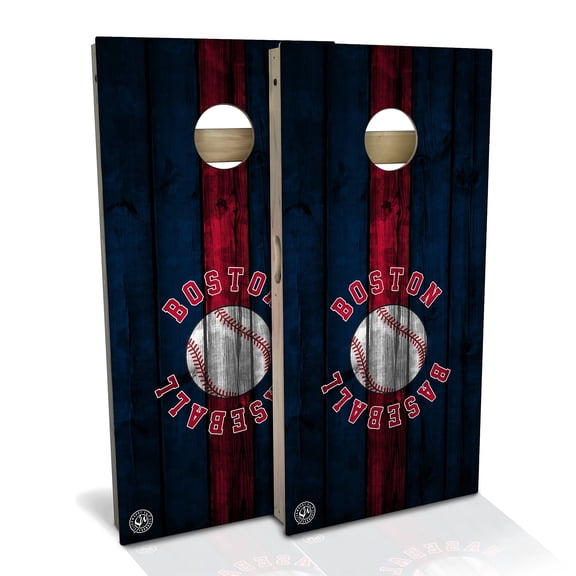 Skip's Garage | Boston Baseball Cornhole Board Set | Includes (2) Boards, (8) Bags & Optional Accessories