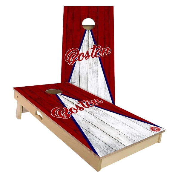 Skip's Garage | Boston Triangle Baseball Cornhole Board Set | Includes (2) Boards, (8) Bags & Optional Accessories